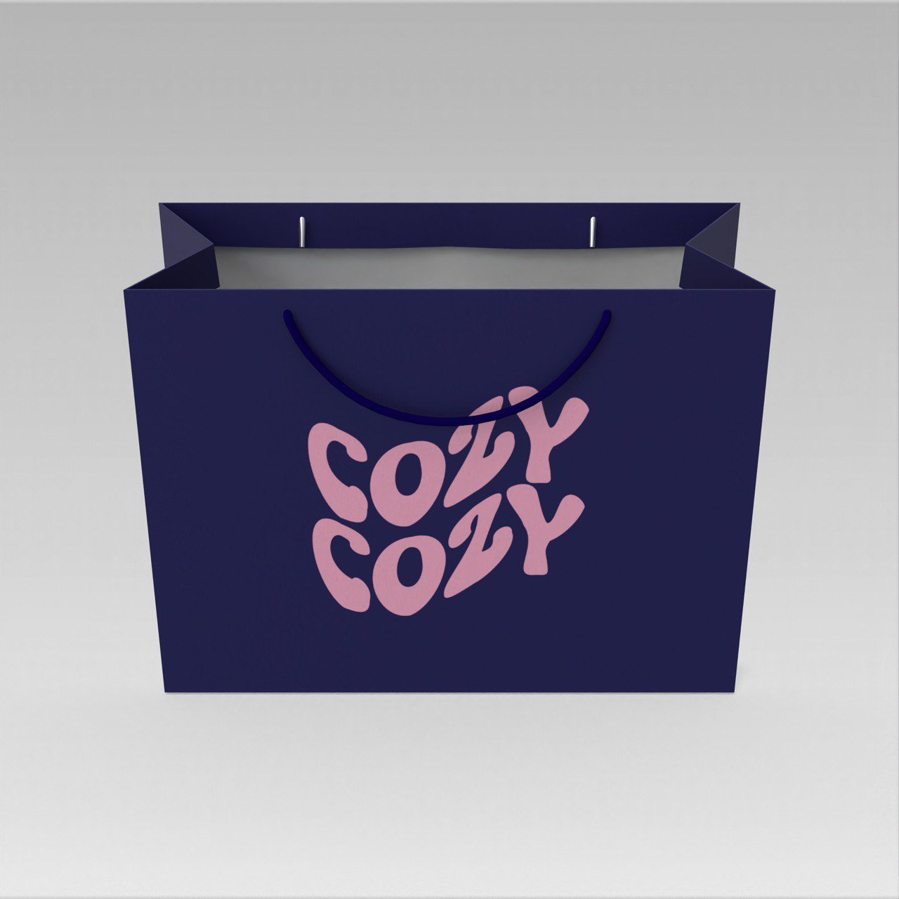 كيس ملون مع طباعة - حبل