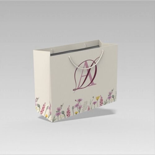 كيس مع طباعة (ملون-أي لون)  - حبل